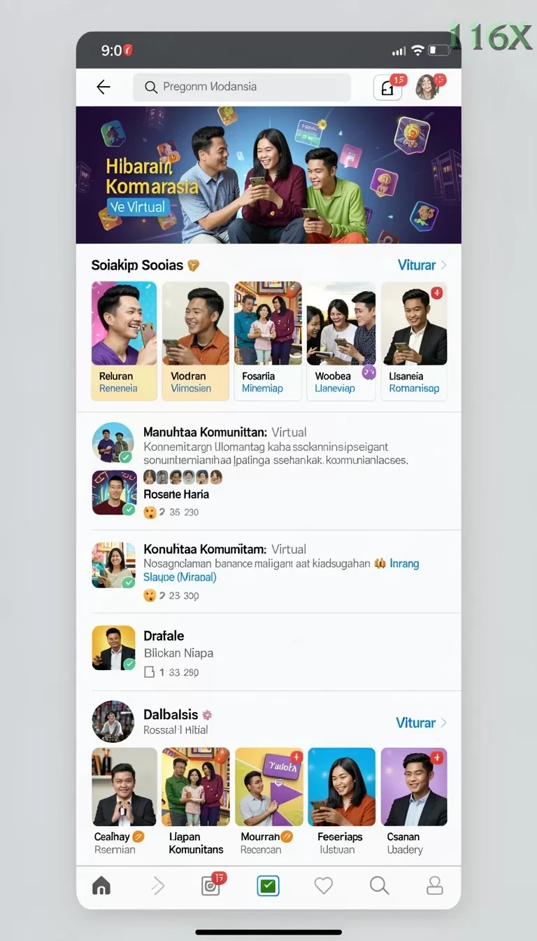 Cuplikan layar A7777 — menu navigasi