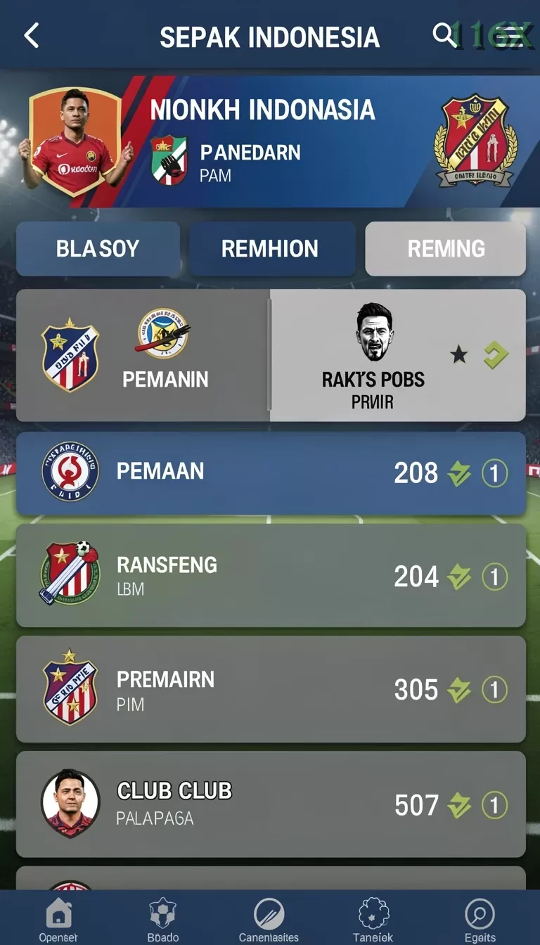 Cuplikan layar AVATAR808 — menu navigasi